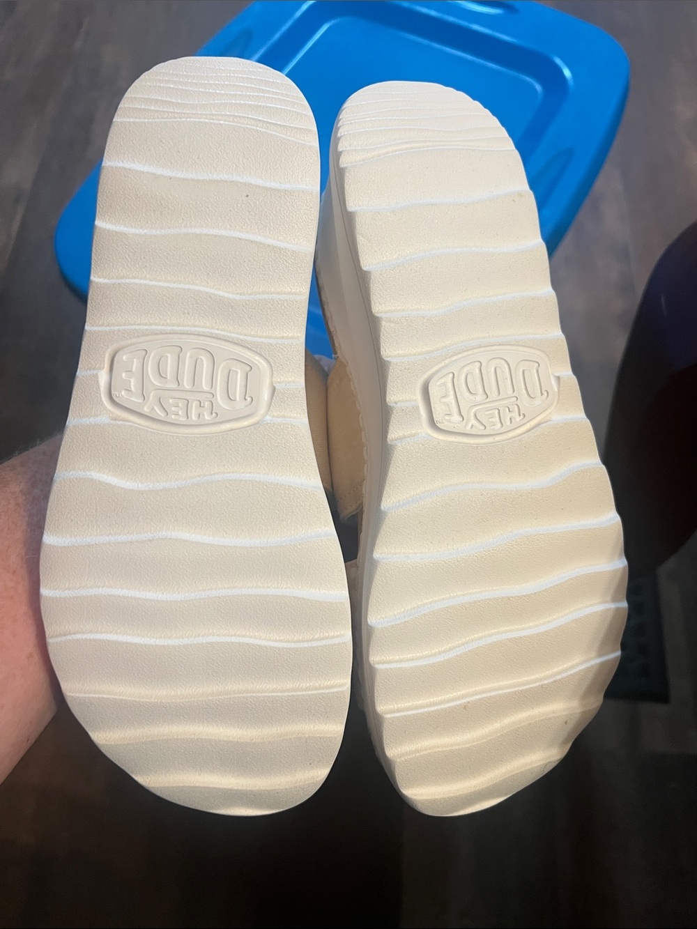 Women’s size 9 hey dude brand NWOT Delray slide Gingam tan - Picture 3 of 6